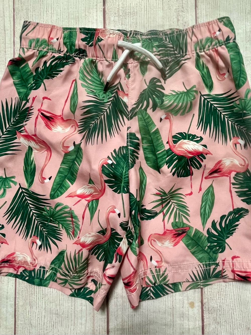 Old Navy Pink Tropical Flamingo Swim Shorts 5T